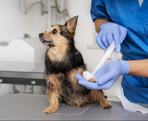 Professionnel avec animal